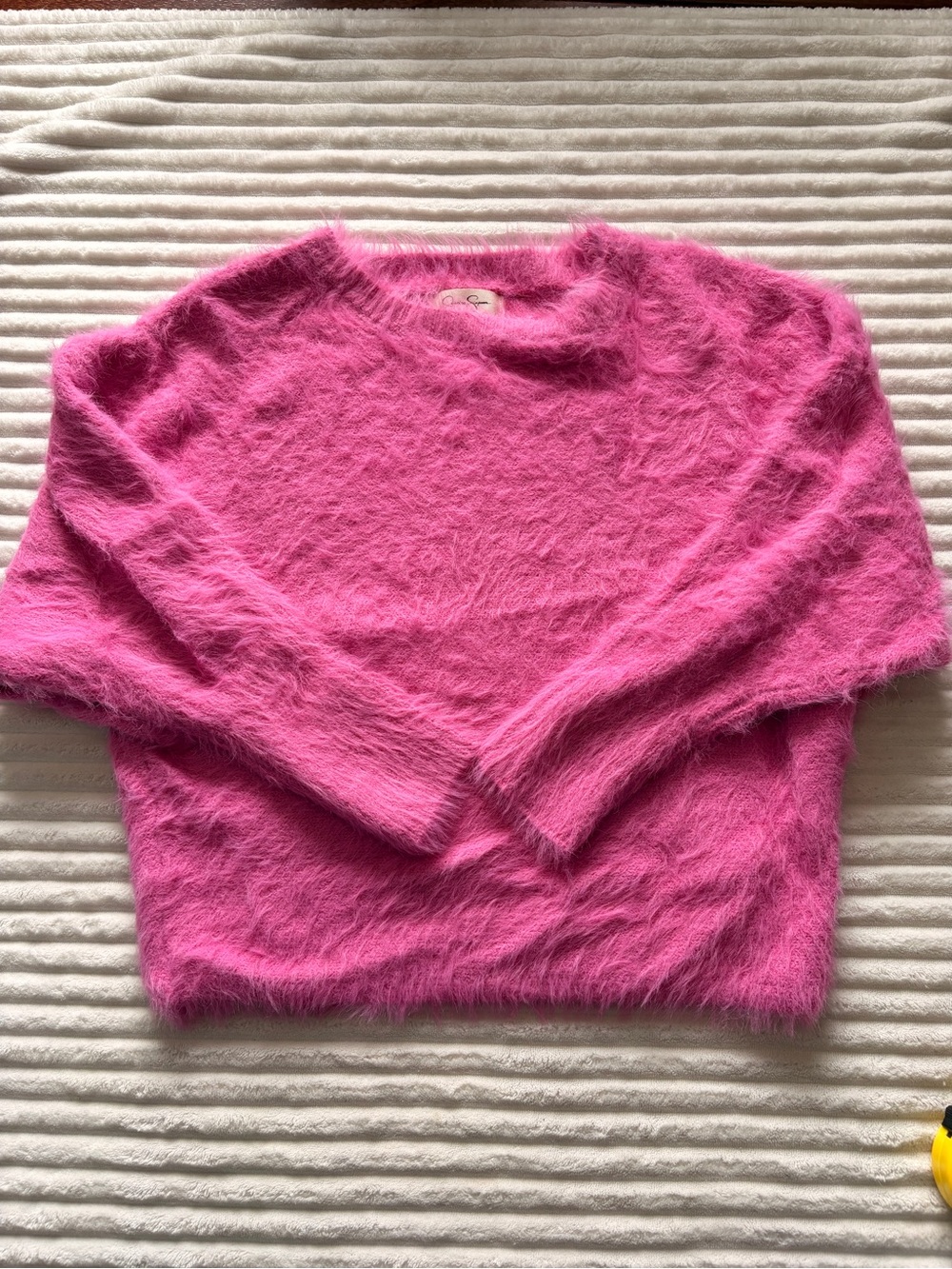 Jessica Simpson Hot Pink Fuzzy Crewneck Sweater NWT